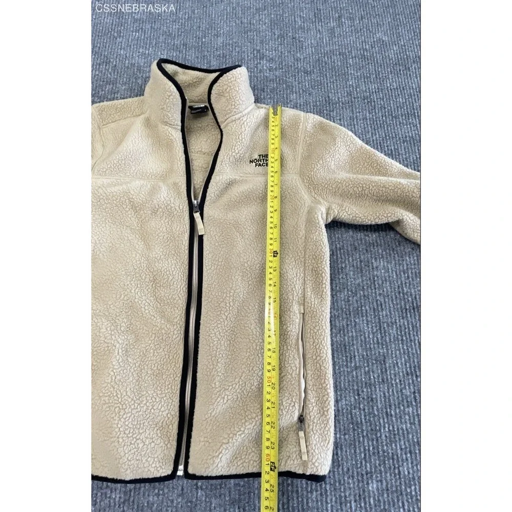 The North Face Men's Campshire Full Zip Sherpa Fleece Jacket Beige Cream Sz S